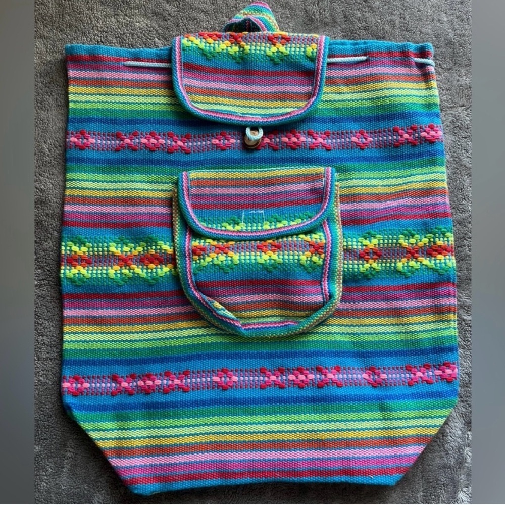 Colorful Mexican Baja Knit Backpack